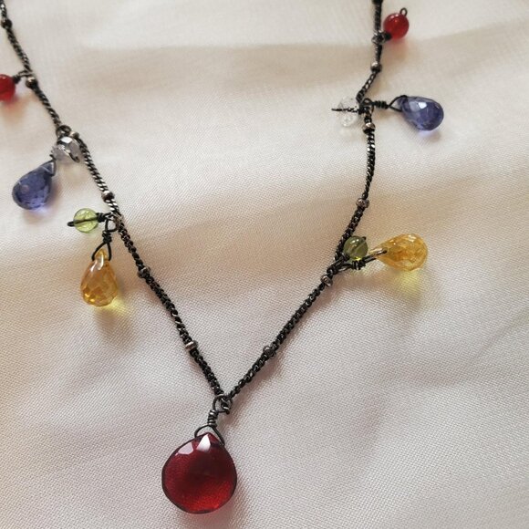 Anna Balkan vintage black silver stone necklace - Picture 3 of 11